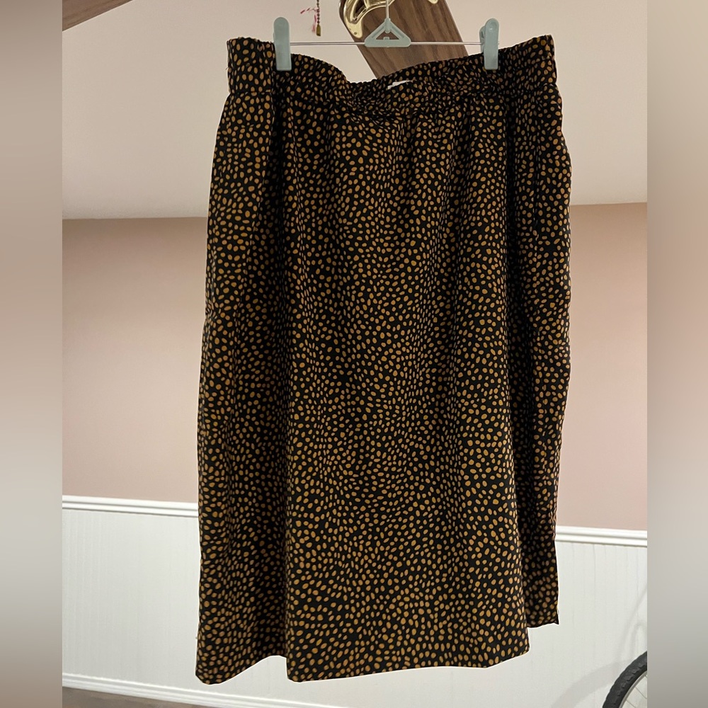 Gold & black polka dot skirt